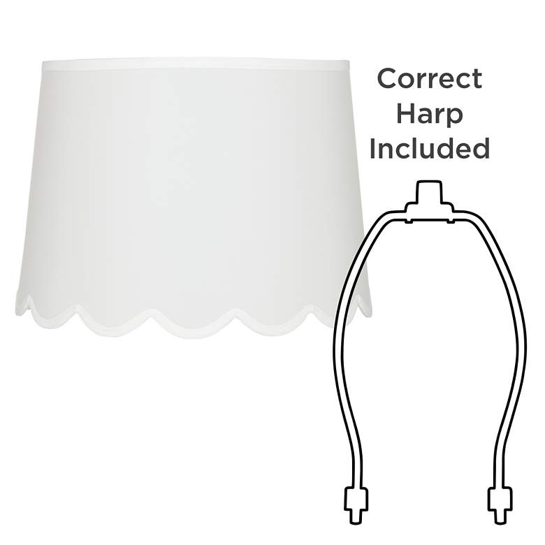 Image 6 Springcrest Set of 2 White Scallop Bottom Lamp Shades 13x15x11 (Spider) more views