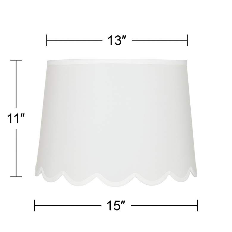 Image 7 Springcrest Set of 2 White Scallop Bottom Lamp Shades 13x15x11 (Spider) more views