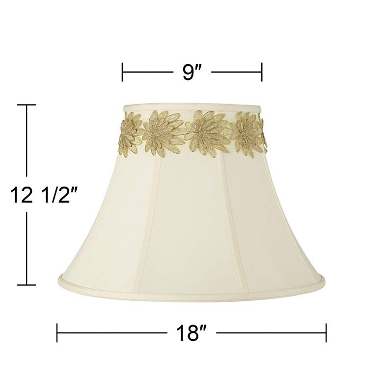 Image 3 Springcrest Shade with Gold Flower Trim 9x18x13 (Spider) more views