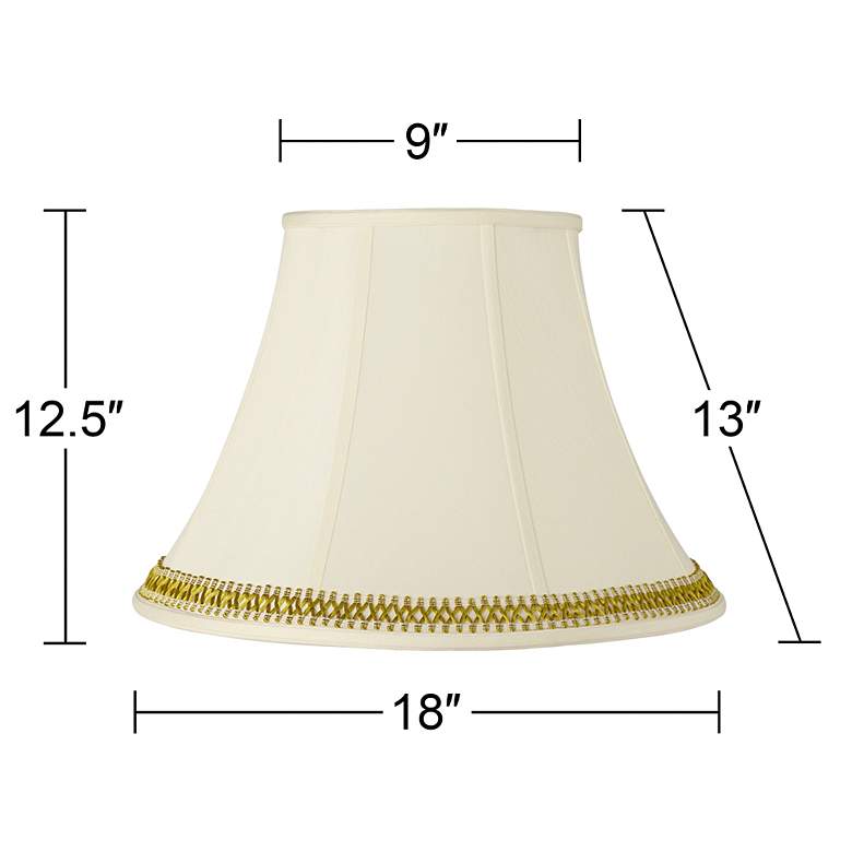 Image 4 Springcrest Shade with Gold Satin Weave Trim 9x18x13 (Spider) more views