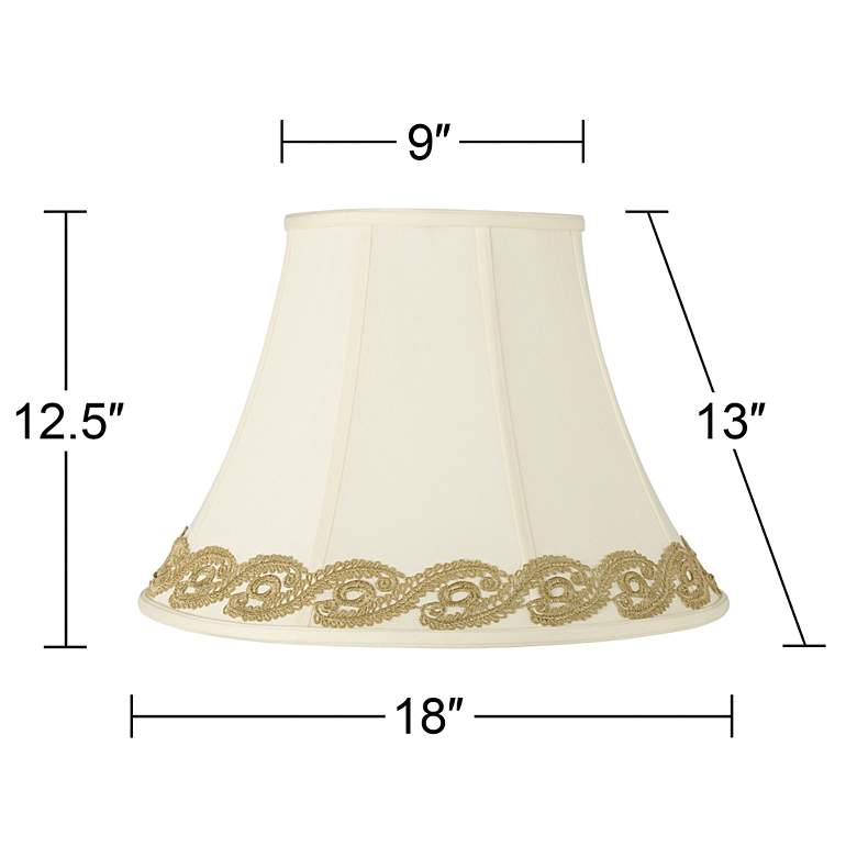 Image 4 Springcrest Shade with Gold Vine Lace Trim 9x18x13 (Spider) more views