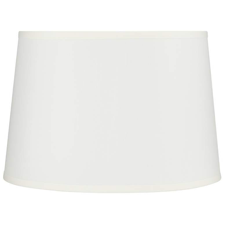 Image 1 Springcrest Shantung Fabric Off-White Tapered Drum Shade 13x15x10 (Spider)
