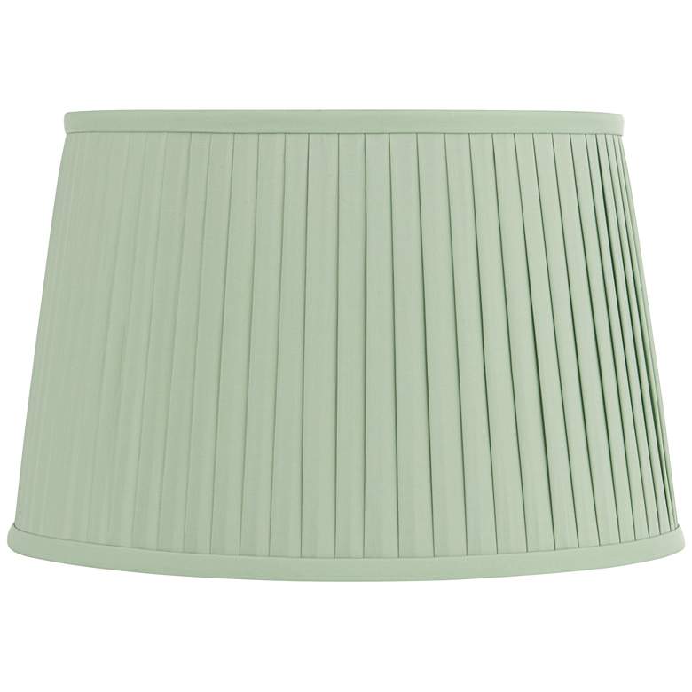Image 1 Springcrest Shay Celadon Green Pleated Drum Lamp Shade 14x17x11 (Spider)