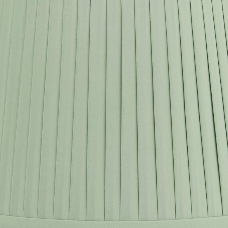 Image 2 Springcrest Shay Celadon Green Pleated Drum Lamp Shade 14x17x11 (Spider) more views