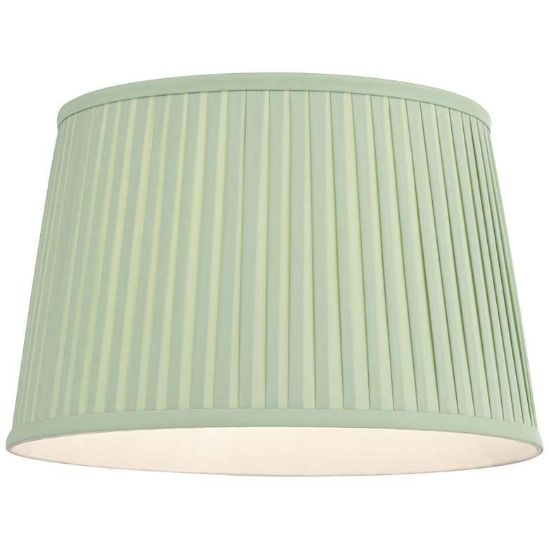 Image 3 Springcrest Shay Celadon Green Pleated Drum Lamp Shade 14x17x11 (Spider) more views
