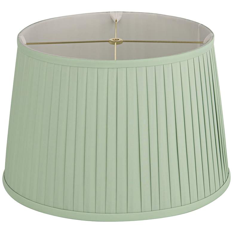 Image 4 Springcrest Shay Celadon Green Pleated Drum Lamp Shade 14x17x11 (Spider) more views