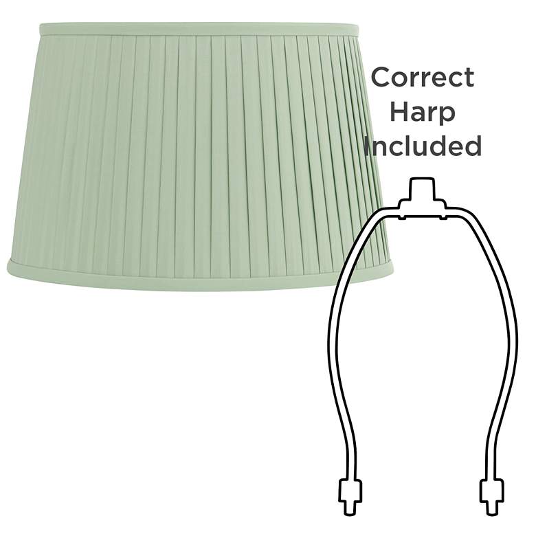 Image 6 Springcrest Shay Celadon Green Pleated Drum Lamp Shade 14x17x11 (Spider) more views
