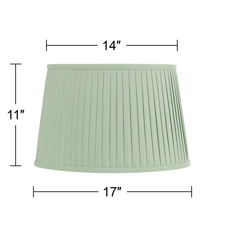 Image 7 Springcrest Shay Celadon Green Pleated Drum Lamp Shade 14x17x11 (Spider) more views