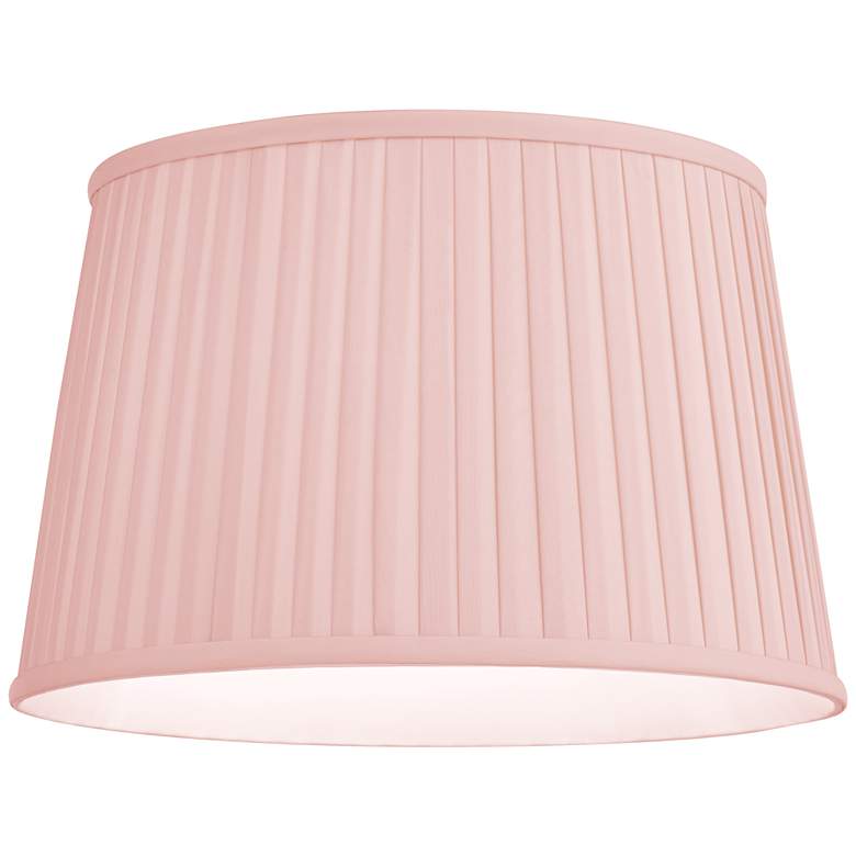 Image 3 Springcrest Shay Light Pink Pleated Softback Drum Shade 14x17x11 (Spider) more views