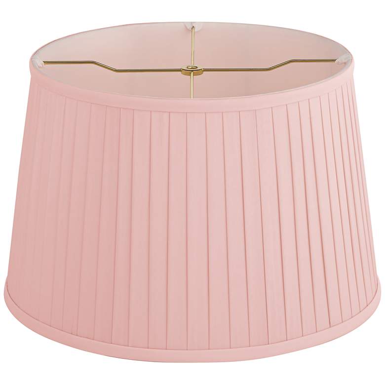 Image 4 Springcrest Shay Light Pink Pleated Softback Drum Shade 14x17x11 (Spider) more views