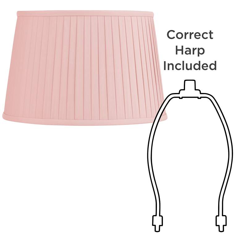 Image 6 Springcrest Shay Light Pink Pleated Softback Drum Shade 14x17x11 (Spider) more views