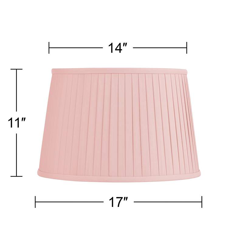 Image 7 Springcrest Shay Light Pink Pleated Softback Drum Shade 14x17x11 (Spider) more views