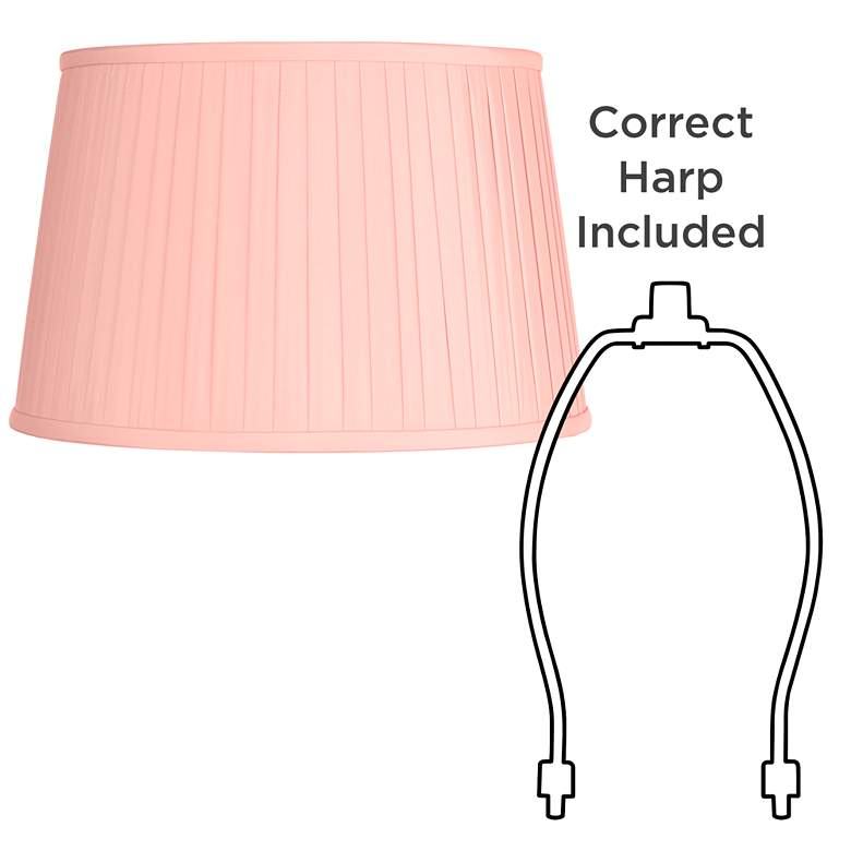 Image 6 Springcrest Shay Peach Pleated Empire Lamp Shade 14x17x11 (Spider) more views