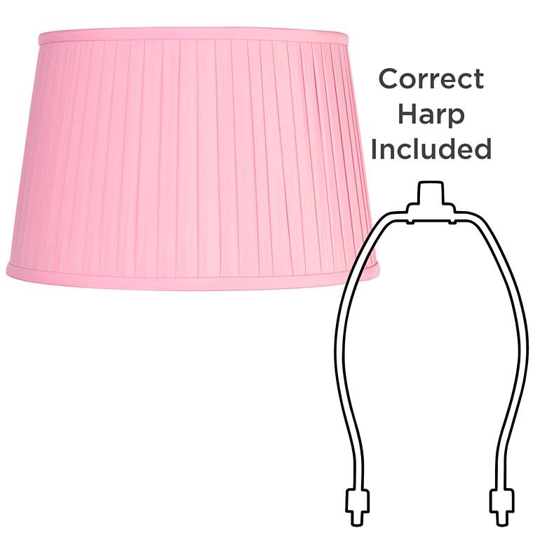 Image 6 Springcrest Shay Pink Pleated Empire Lamp Shade 14x17x11 (Spider) more views