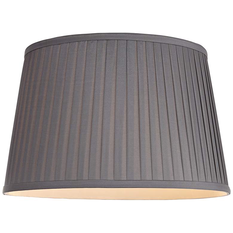 Image 3 Springcrest Shay Slate Gray Pleated Empire Lamp Shade 14x17x11 (Spider) more views