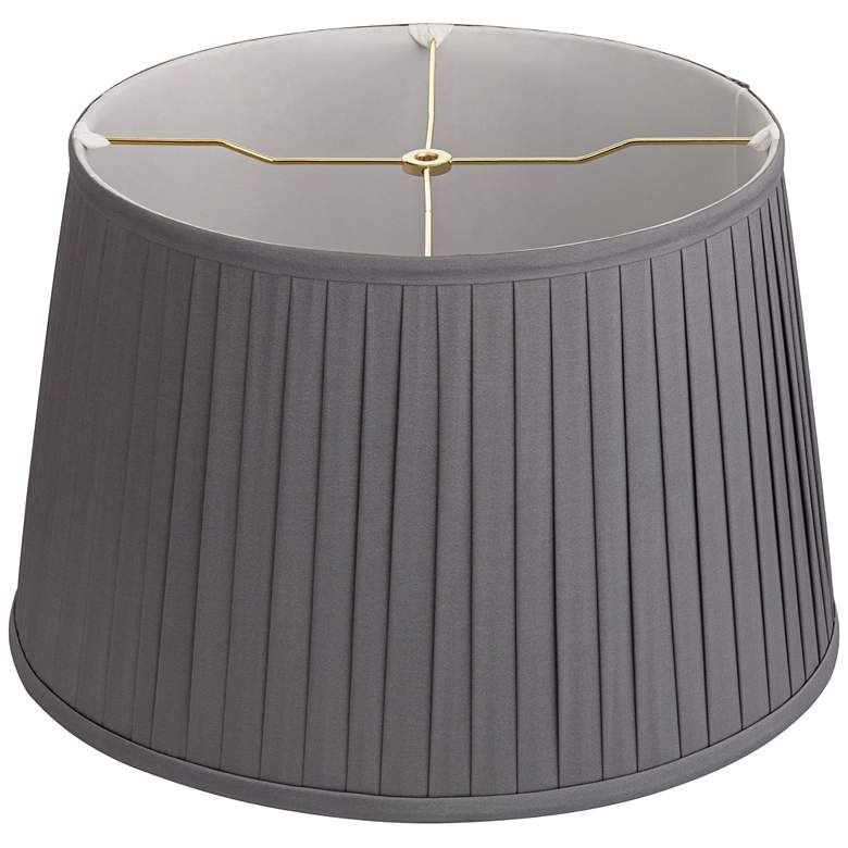 Image 4 Springcrest Shay Slate Gray Pleated Empire Lamp Shade 14x17x11 (Spider) more views