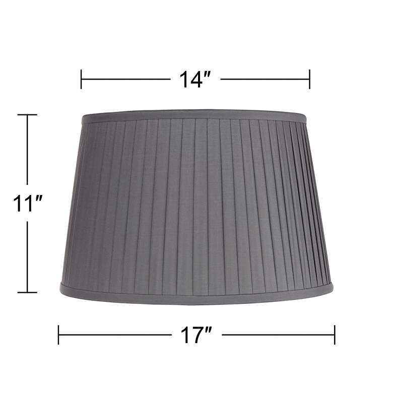 Image 7 Springcrest Shay Slate Gray Pleated Empire Lamp Shade 14x17x11 (Spider) more views