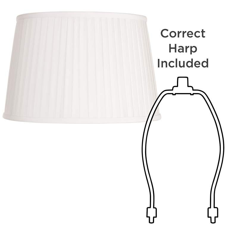 Image 6 Springcrest Shay White Pleated Empire Lamp Shade 14x17x11 (Spider) more views