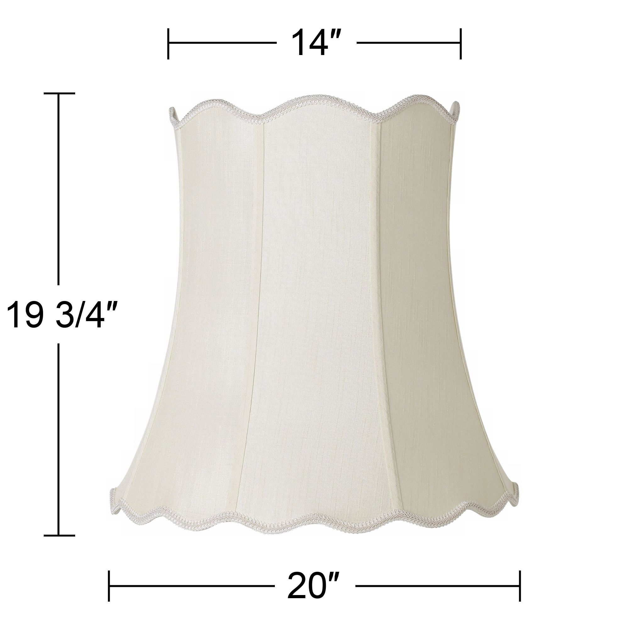 Image 5 Springcrest Shirley Creme Scallop Bell Lamp Shade 14x20x20 (Spider) more views