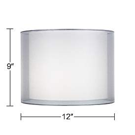 Image5 of Springcrest Silver and White Double Sheer Fabric Shade 12x12x9 (Spider) more views