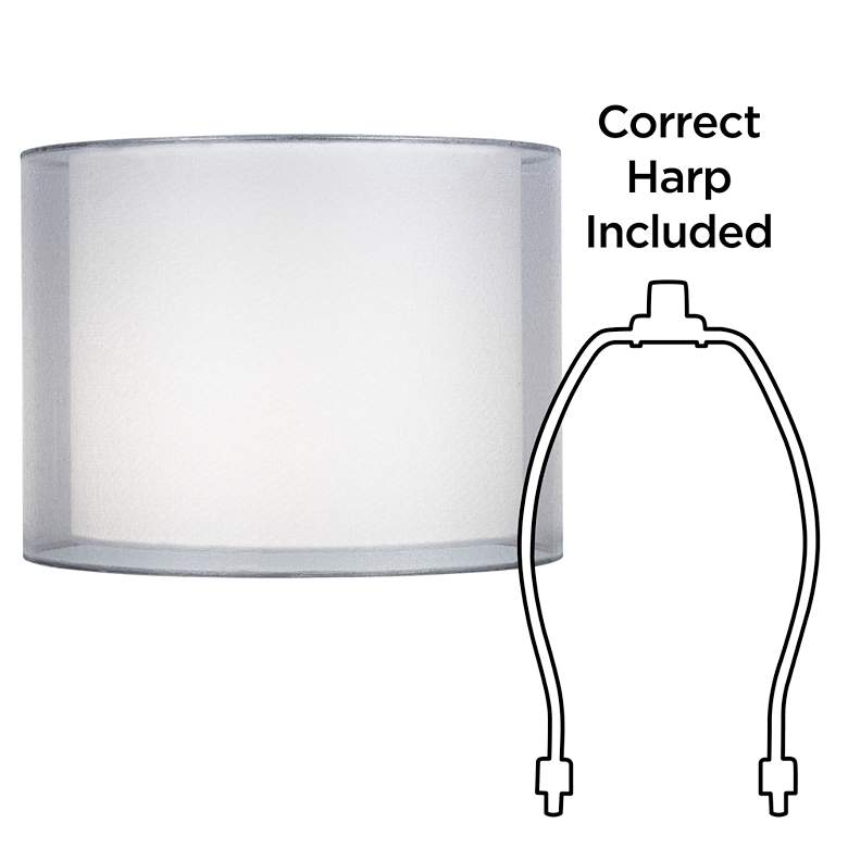 Image 6 Springcrest Silver and White Double Sheer Fabric Shade 12x12x9 (Spider) more views