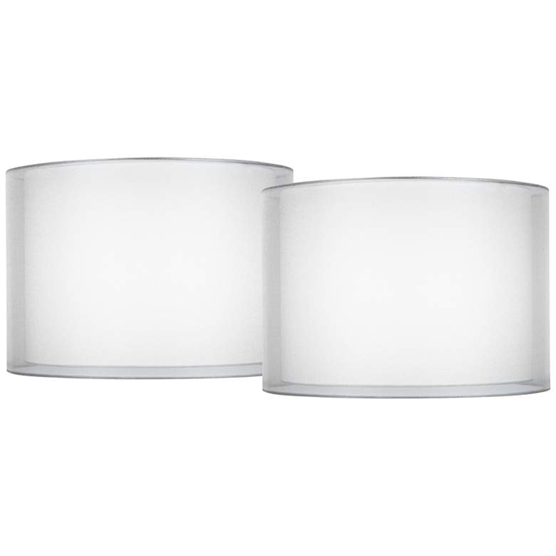 Image 1 Springcrest Silver White Set of 2 Double Sheer Shades 16x16x11 (Spider)