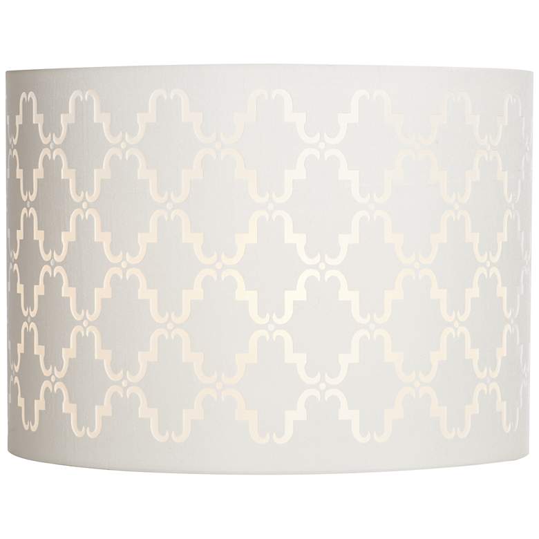 Image 3 Springcrest Soft Beige Quatrefoil Laser Cut Lamp Shade 14x14x10 (Spider) more views