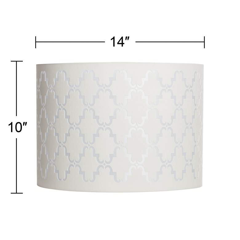 Image 5 Springcrest Soft Beige Quatrefoil Laser Cut Lamp Shade 14x14x10 (Spider) more views
