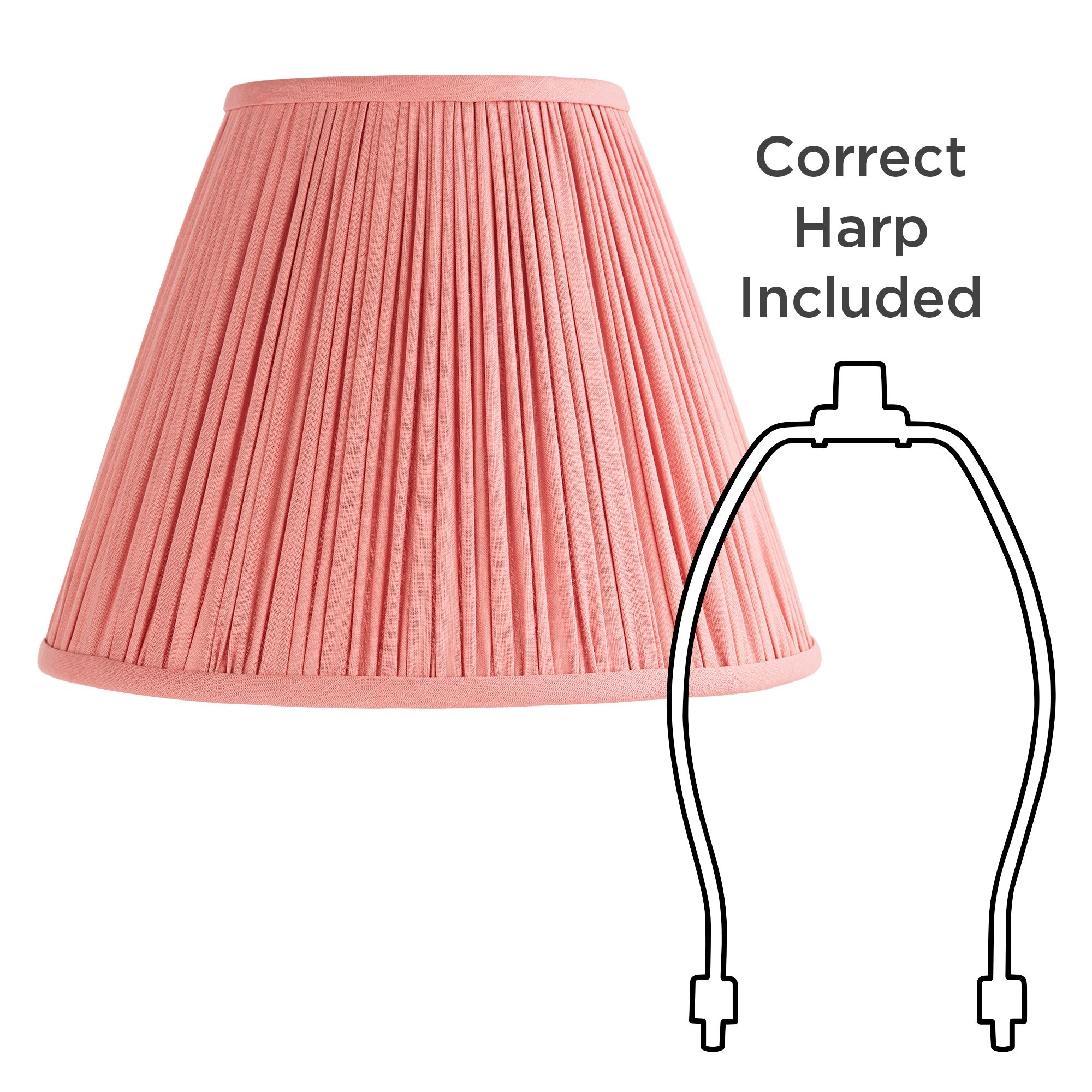 Image 6 Springcrest Spencer Rose Pink Loose Pleat Empire Shade 6x12x9x9.5 (Spider) more views