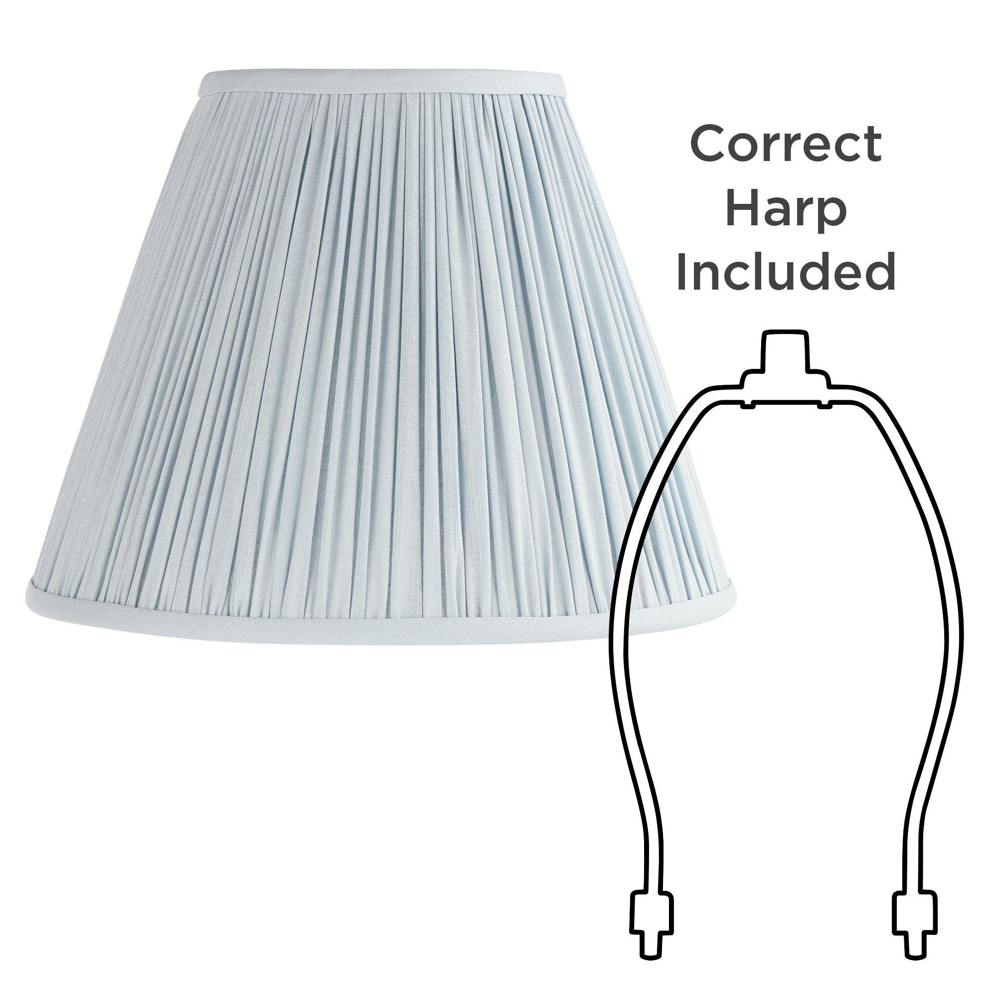 Image 6 Springcrest Spencer Soft Blue Loose Pleat Empire Shade 6x12x9x9.5 (Spider) more views