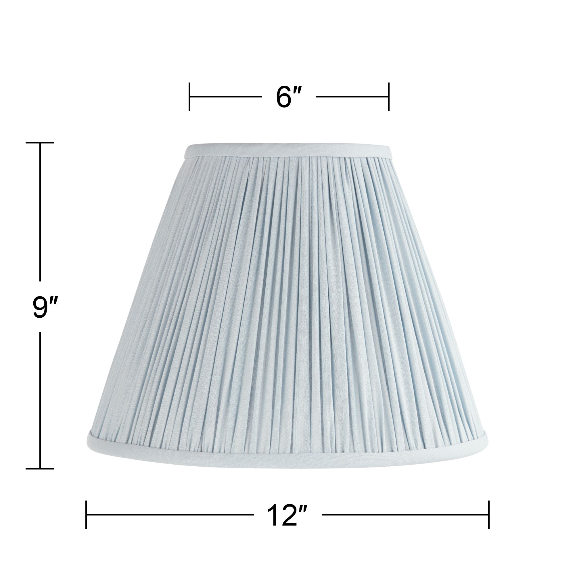 Image 7 Springcrest Spencer Soft Blue Loose Pleat Empire Shade 6x12x9x9.5 (Spider) more views