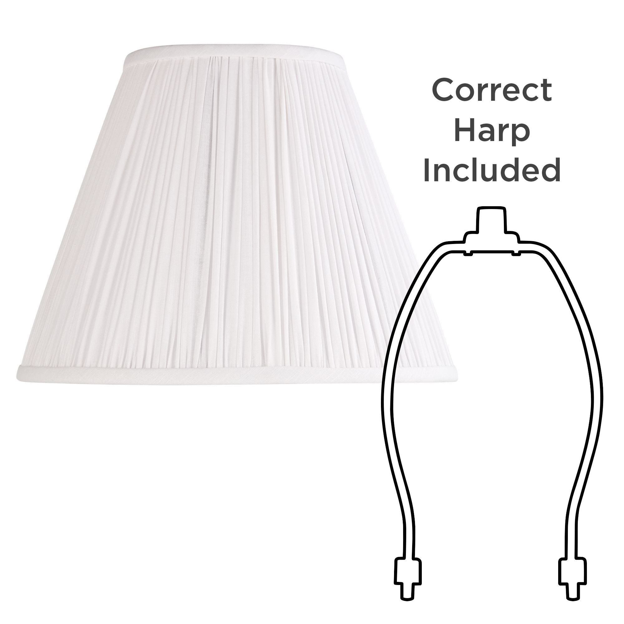 Image 6 Springcrest Spencer White Loose Pleated Empire Shade 6x12x9x9.5 (Spider) more views