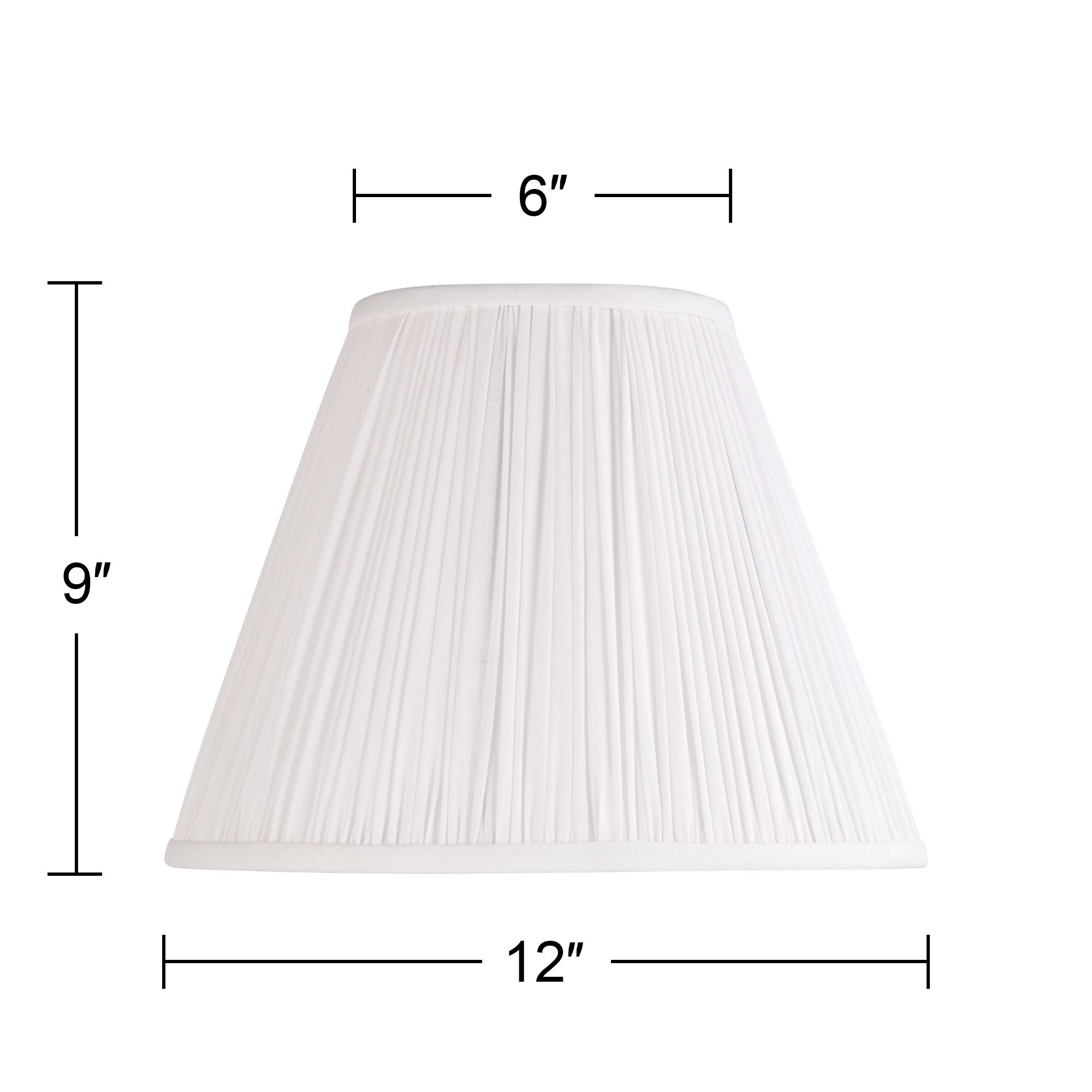 Image 7 Springcrest Spencer White Loose Pleated Empire Shade 6x12x9x9.5 (Spider) more views