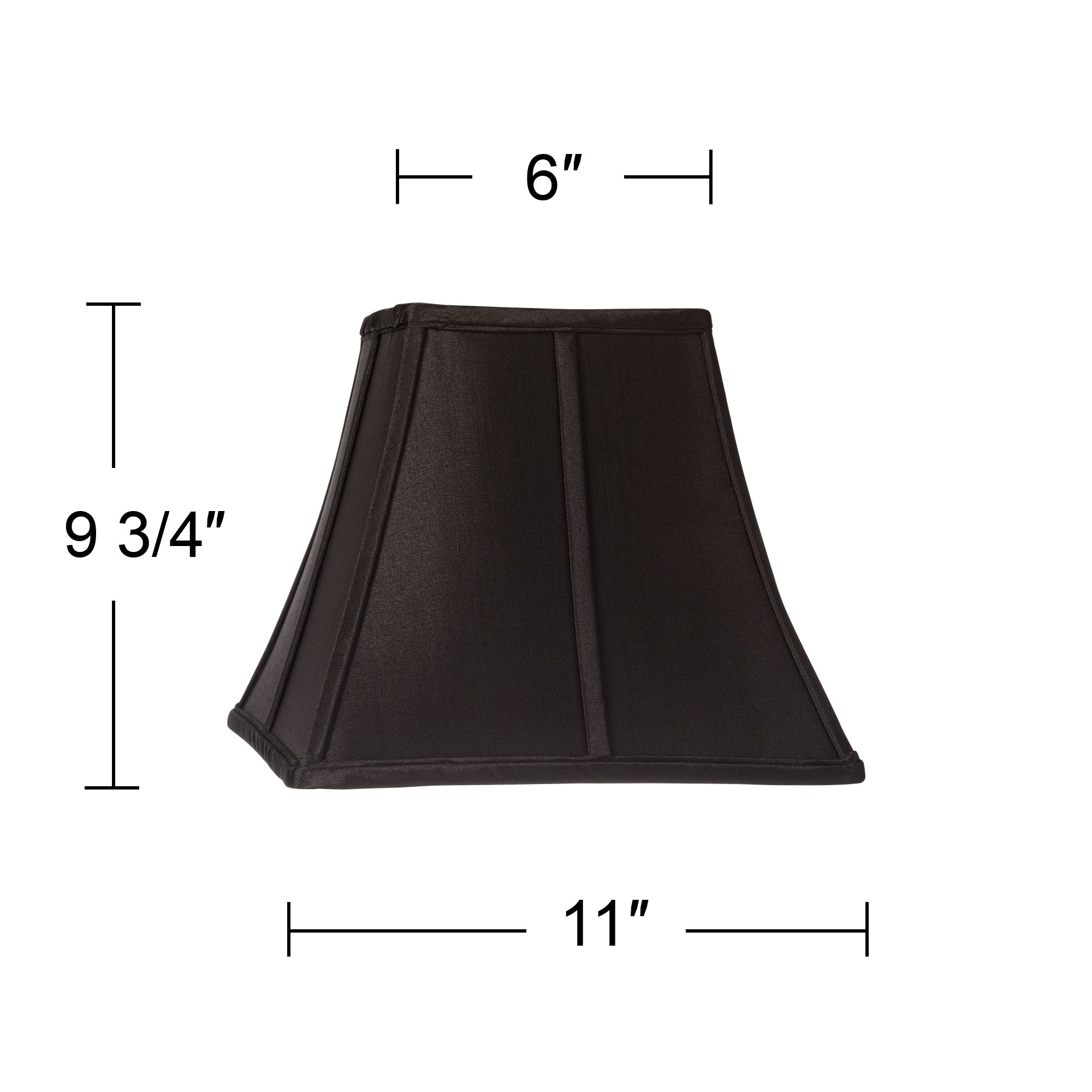 Image 6 Springcrest Sullivan Square Curved Black Lamp Shade 6x11x9.75 (Spider) more views