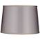 Springcrest Sydnee Gray Fabric with Gold Trim Drum Shade 14x16x11 (Spider)