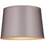 3_Springcrest Sydnee Gray Fabric with Gold Trim Drum Shade 14x16x11 (Spider) more views