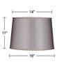 7_Springcrest Sydnee Gray Fabric with Gold Trim Drum Shade 14x16x11 (Spider) more views