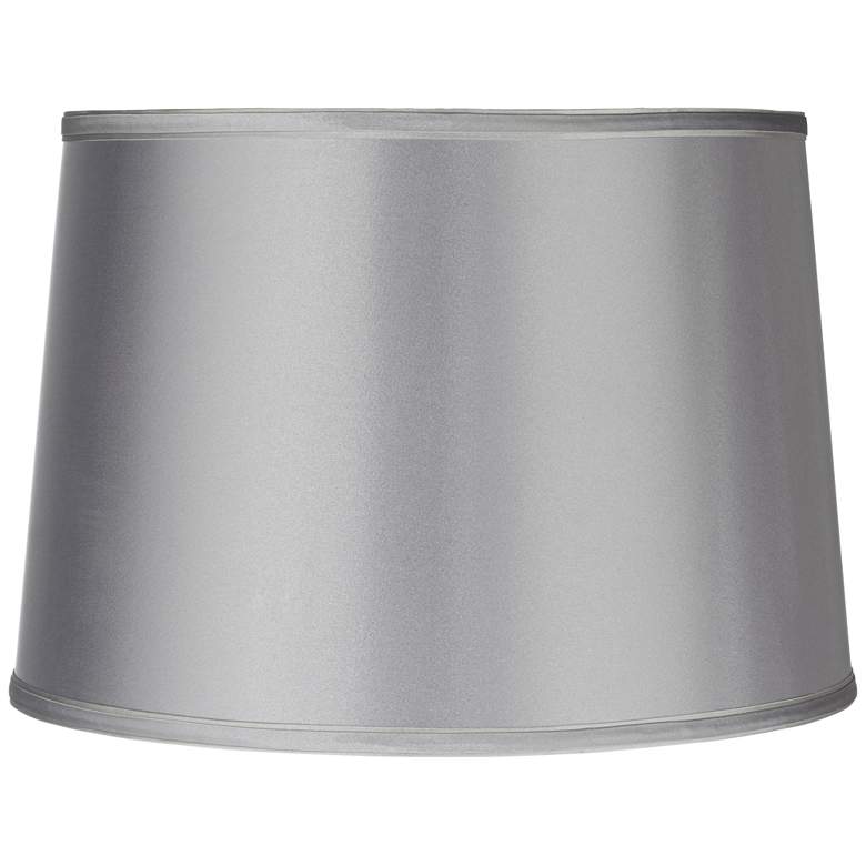 Image 1 Springcrest Sydnee Gray with Silver Trim Drum Lamp Shade 14x16x11 (Spider)