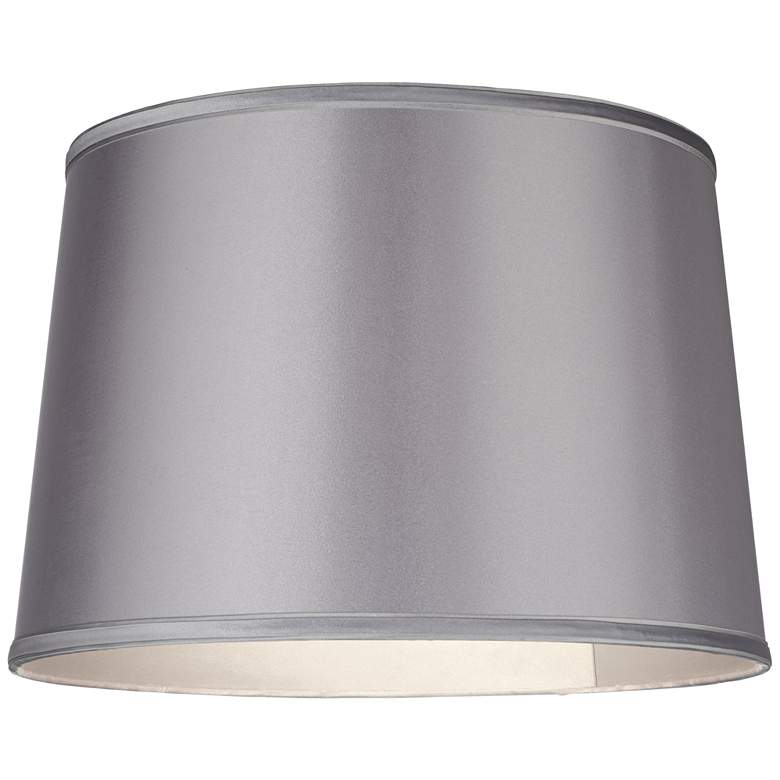 Image 3 Springcrest Sydnee Gray with Silver Trim Drum Lamp Shade 14x16x11 (Spider) more views