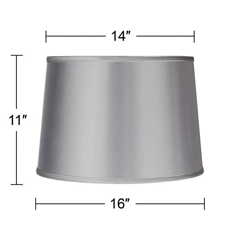 Image 5 Springcrest Sydnee Gray with Silver Trim Drum Lamp Shade 14x16x11 (Spider) more views