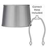 6_Springcrest Sydnee Gray with Silver Trim Drum Lamp Shade 14x16x11 (Spider) more views