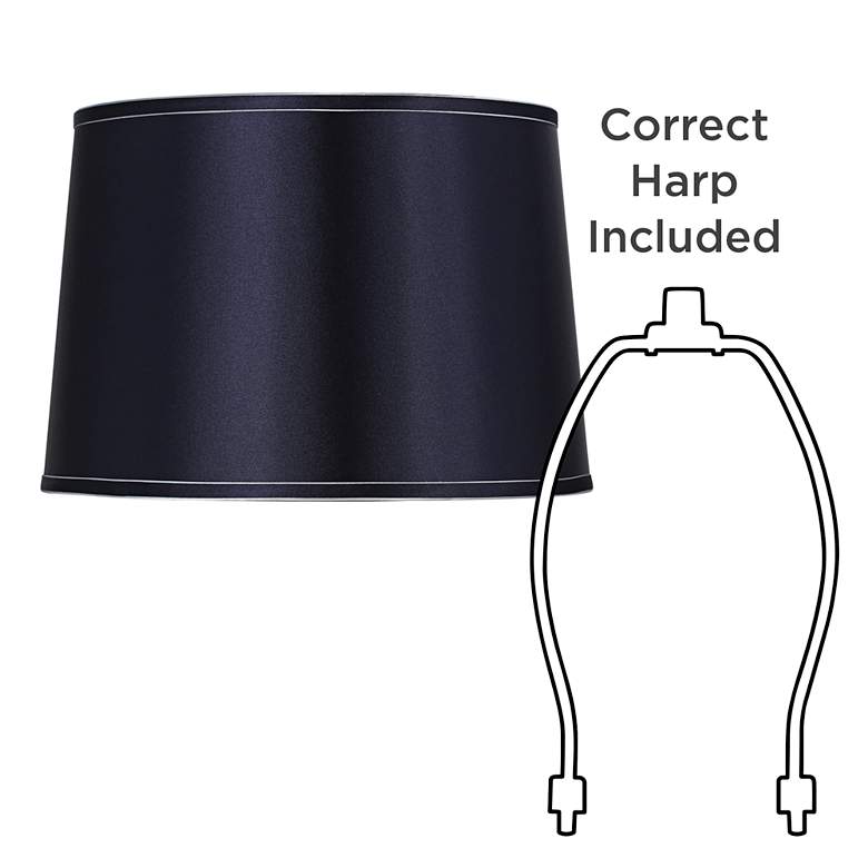 Image 6 Springcrest Sydnee Navy with Silver Trim Drum Shade 14x16x11 (Spider) more views