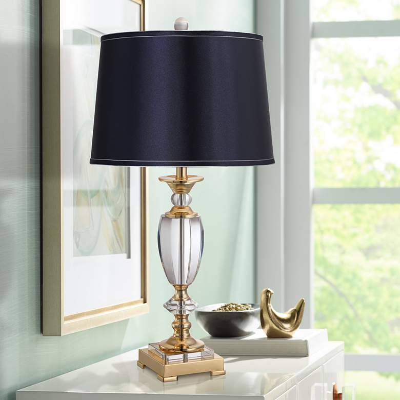 Image 7 Springcrest Sydnee Navy with Silver Trim Drum Shade 14x16x11 (Spider) more views