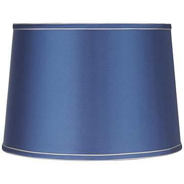 Springcrest Sydnee Royal Blue Silver Trim Drum Shade 14x16x11 (Spider)