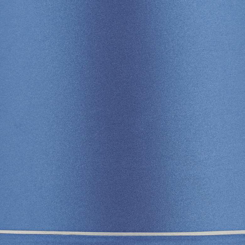 Image 2 Springcrest Sydnee Royal Blue Silver Trim Drum Shade 14x16x11 (Spider) more views