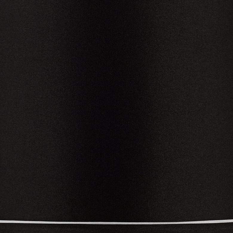 Image 2 Springcrest Sydnee Satin Black Silver Trim Drum Shade 14x16x11 (Spider) more views