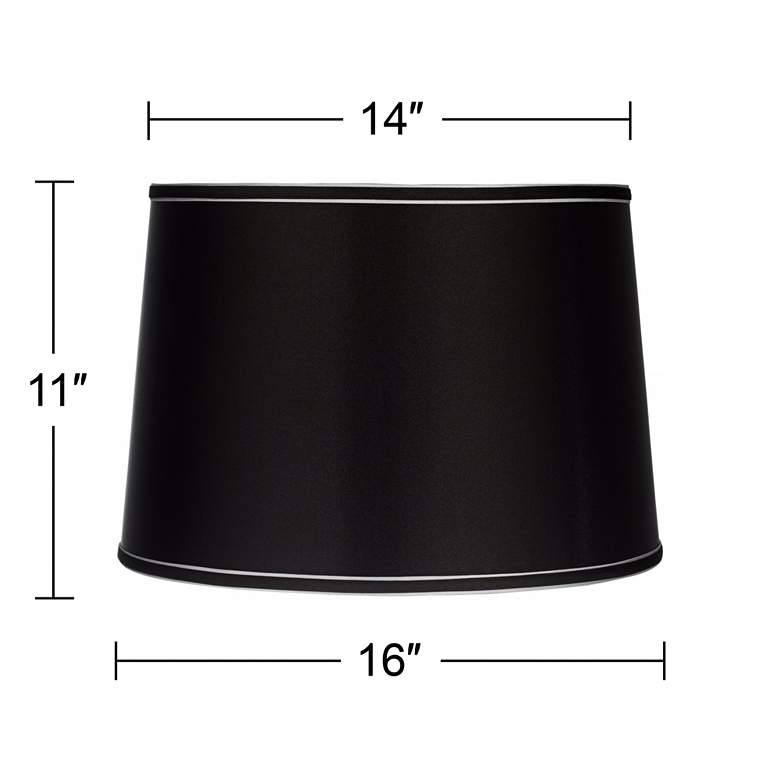 Image 5 Springcrest Sydnee Satin Black Silver Trim Drum Shade 14x16x11 (Spider) more views