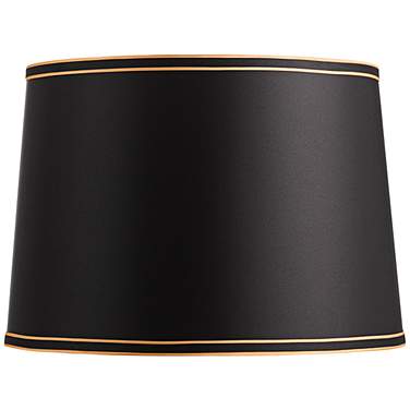 Springcrest Sydnee Satin Black with Gold Trim Lamp Shade 14x16x11 (Spider)