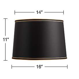 Image5 of Springcrest Sydnee Satin Black with Gold Trim Lamp Shade 14x16x11 (Spider) more views