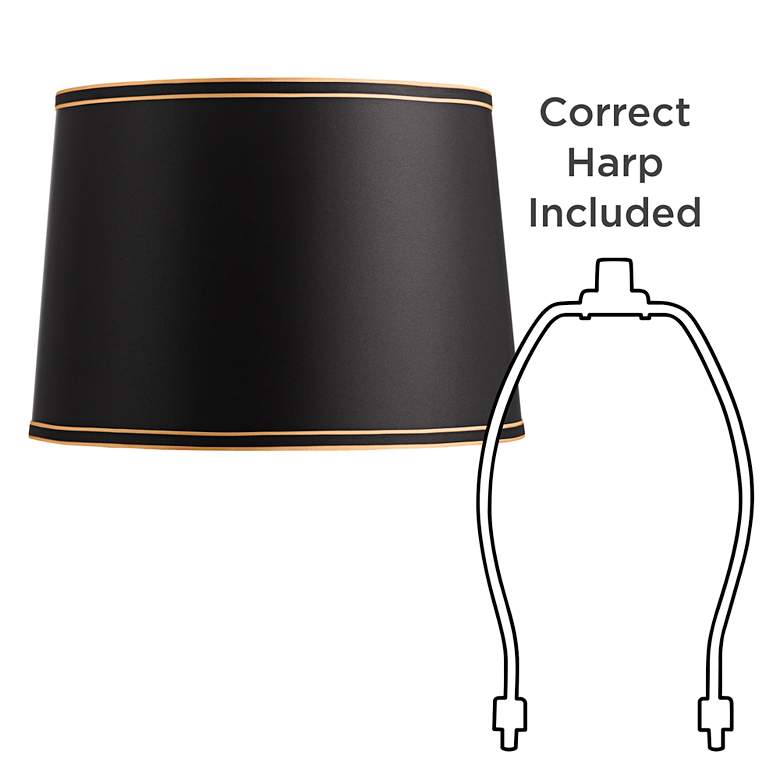 Image 6 Springcrest Sydnee Satin Black with Gold Trim Lamp Shade 14x16x11 (Spider) more views
